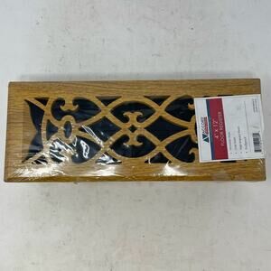 Accord 4" x 12" Floor Register Victorian Style Oak Finish